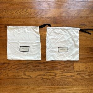 Gucci satin dust bag with logo drawstring and 9.5x10 inches lot of two bags